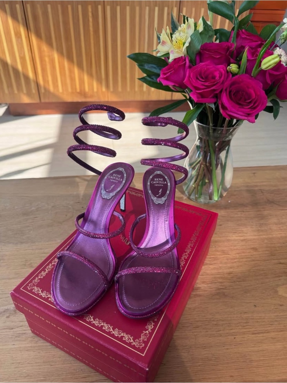 Rene Caovilla Cleo Crystal Sandals EU 38 NEW